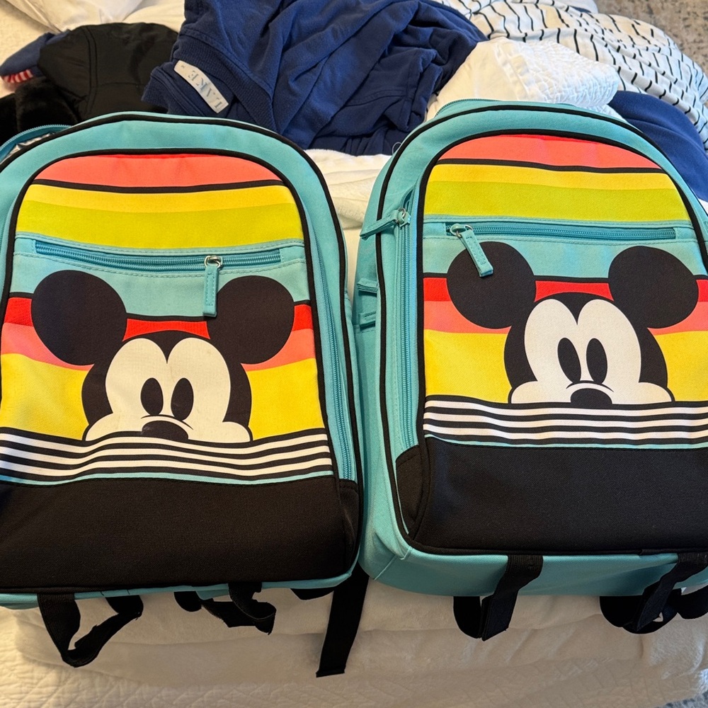 2 Kids Mickey Stripe Backpack - Turquoise Multi
